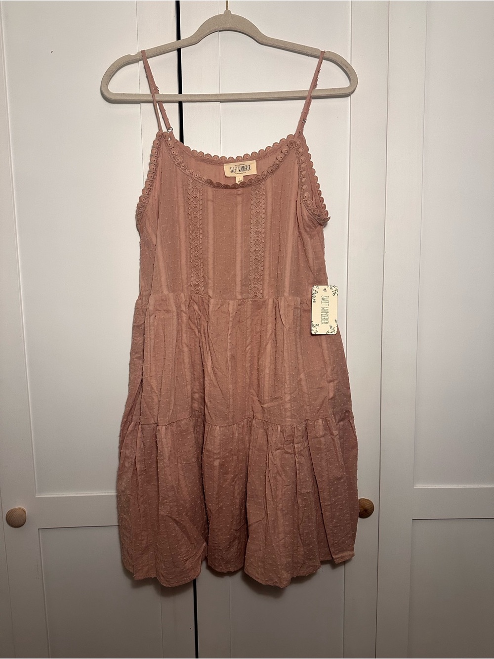 Sweet Wanderer Dusty Rose Tiered Mini Dress